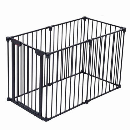 150" Adjustable Metal Safety Gate with 6 Panels – Multi-Functional Play Yard, Fireplace Fence, Stair Gate, and Christmas Tree Barrier