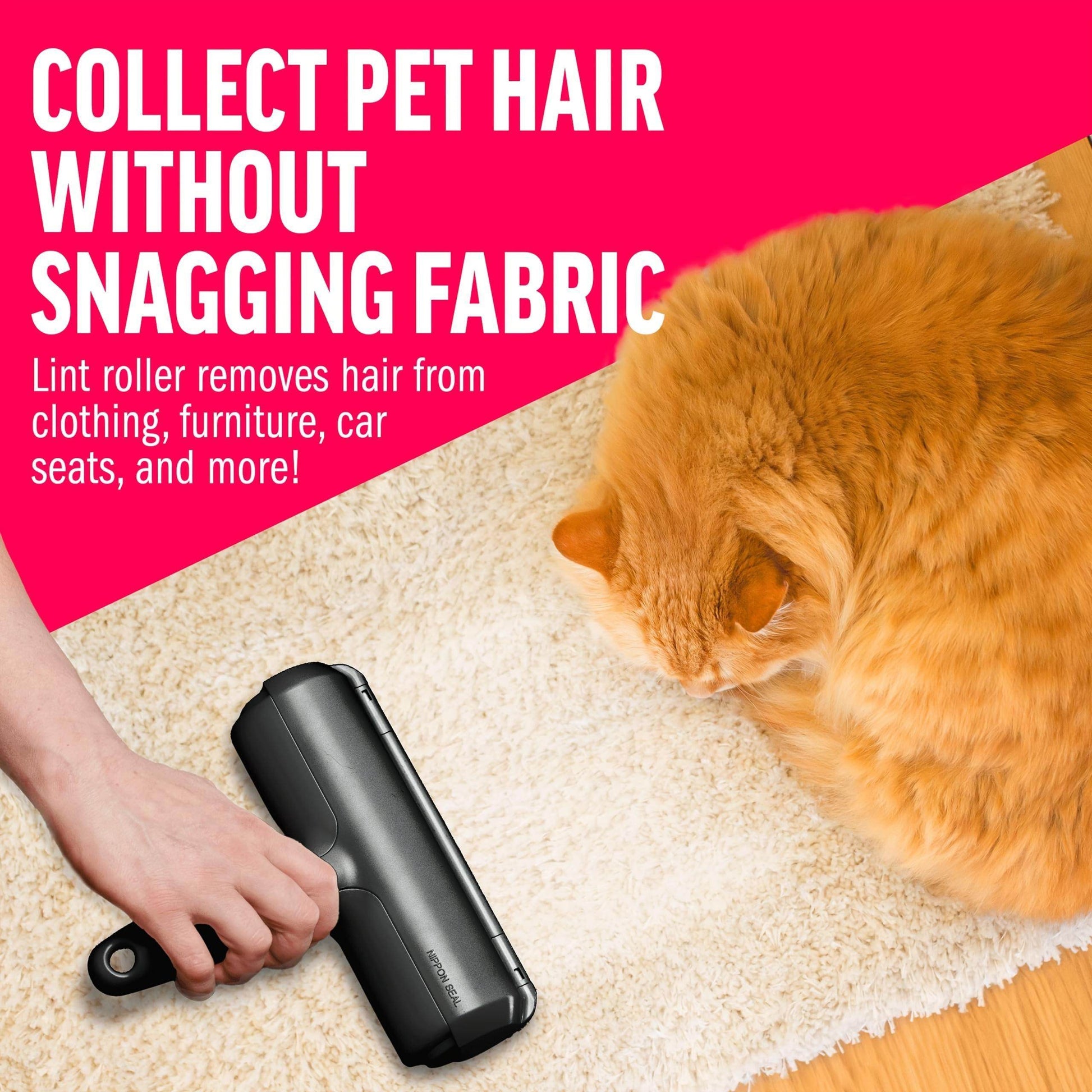 Reusable Pet Hair Remover – Sticky Roller for Furniture, Carpets & Clothes (Black, Portable & Eco-Friendly)