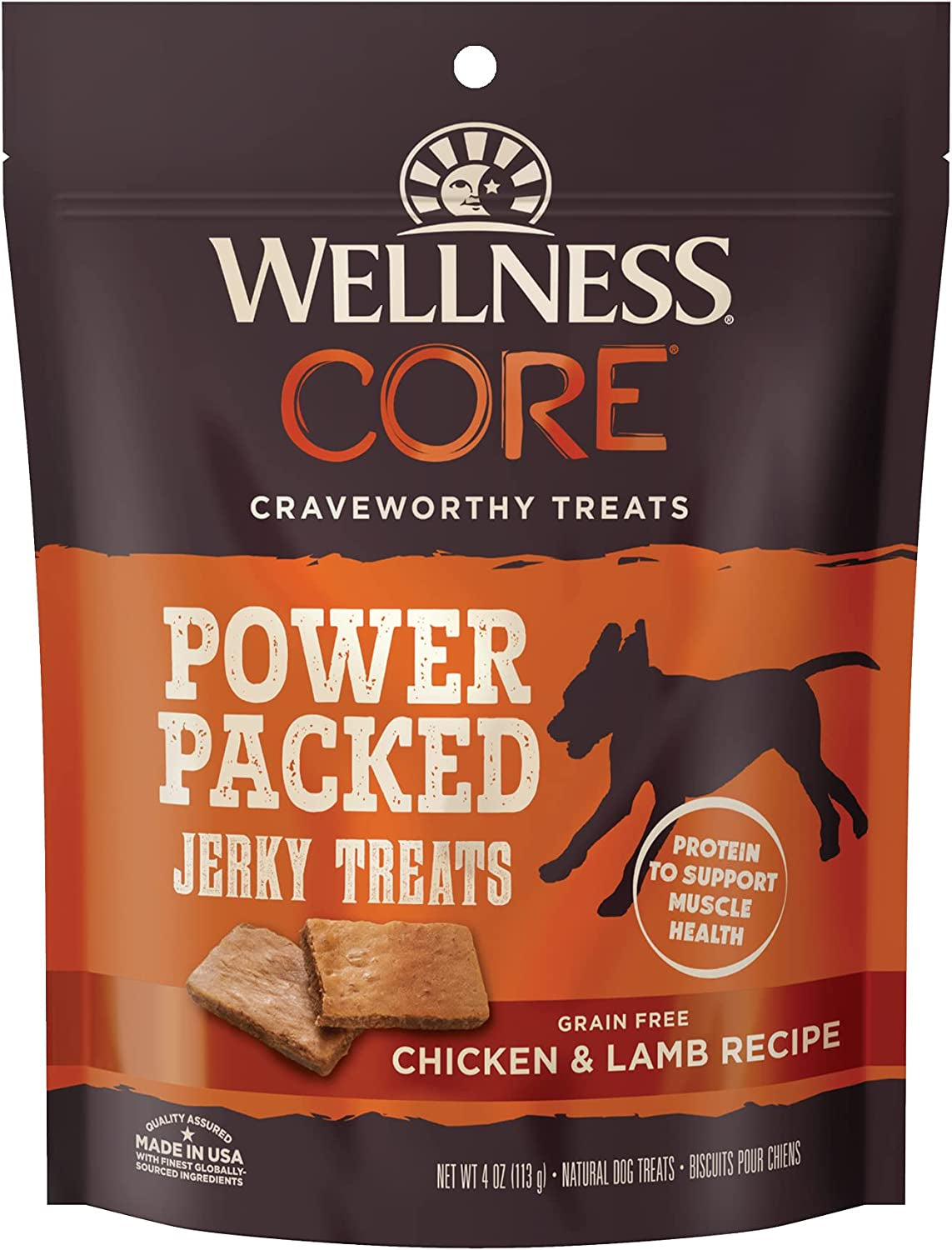 Wellness Power Packed Dog Treats, Grain-Free Tender Jerky Treats, Made in USA