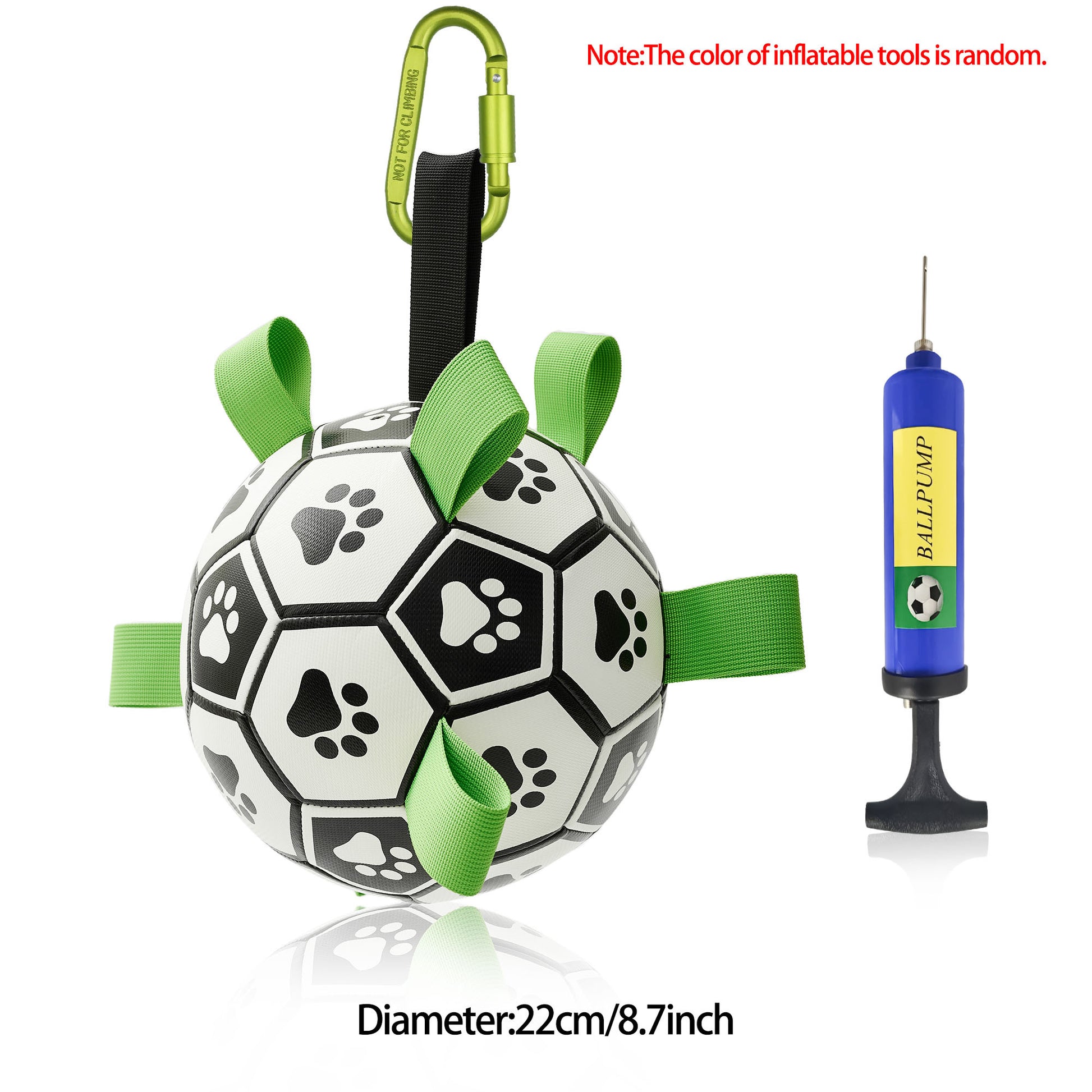 Interactive Dog Soccer Ball – Durable Football Toy with Nylon Tabs & Pump for Small and Medium Dogs (Outdoor & Indoor Training Play) D1