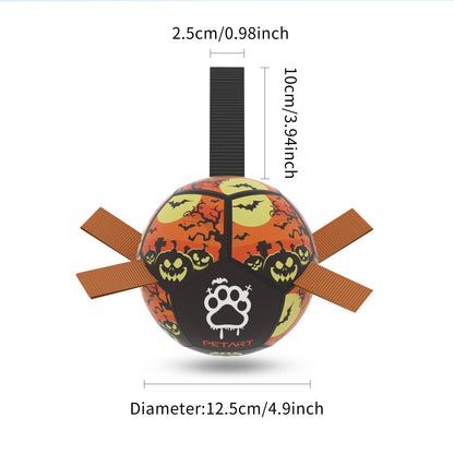 Interactive Dog Soccer Ball – Durable Football Toy with Nylon Tabs & Pump for Small and Medium Dogs (Outdoor & Indoor Training Play)