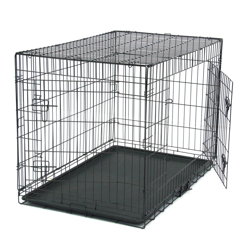 42" Pet Kennel Cat Dog Folding Steel Crate Animal Playpen Wire Metal