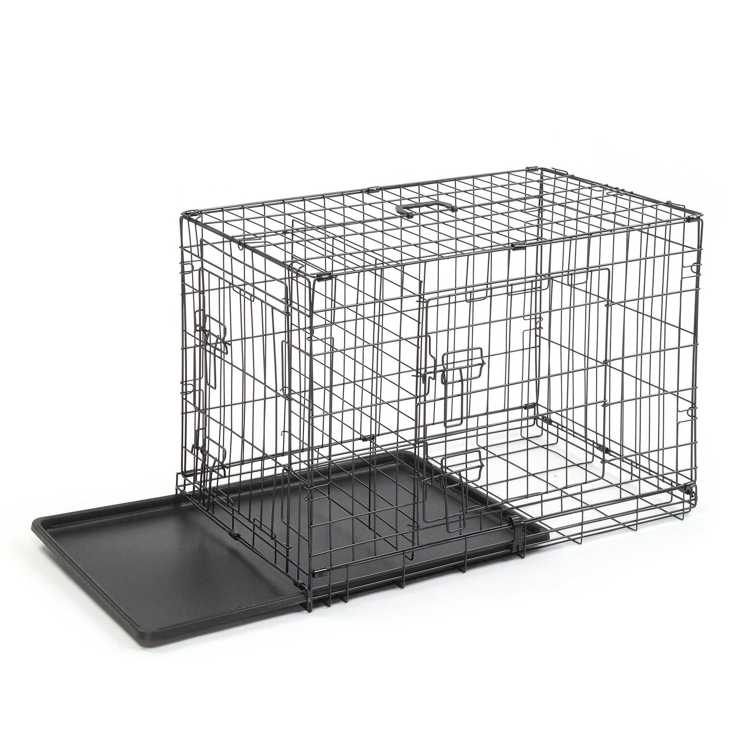 30" Pet Kennel Cat Dog Folding Steel Crate Animal Playpen Wire Metal