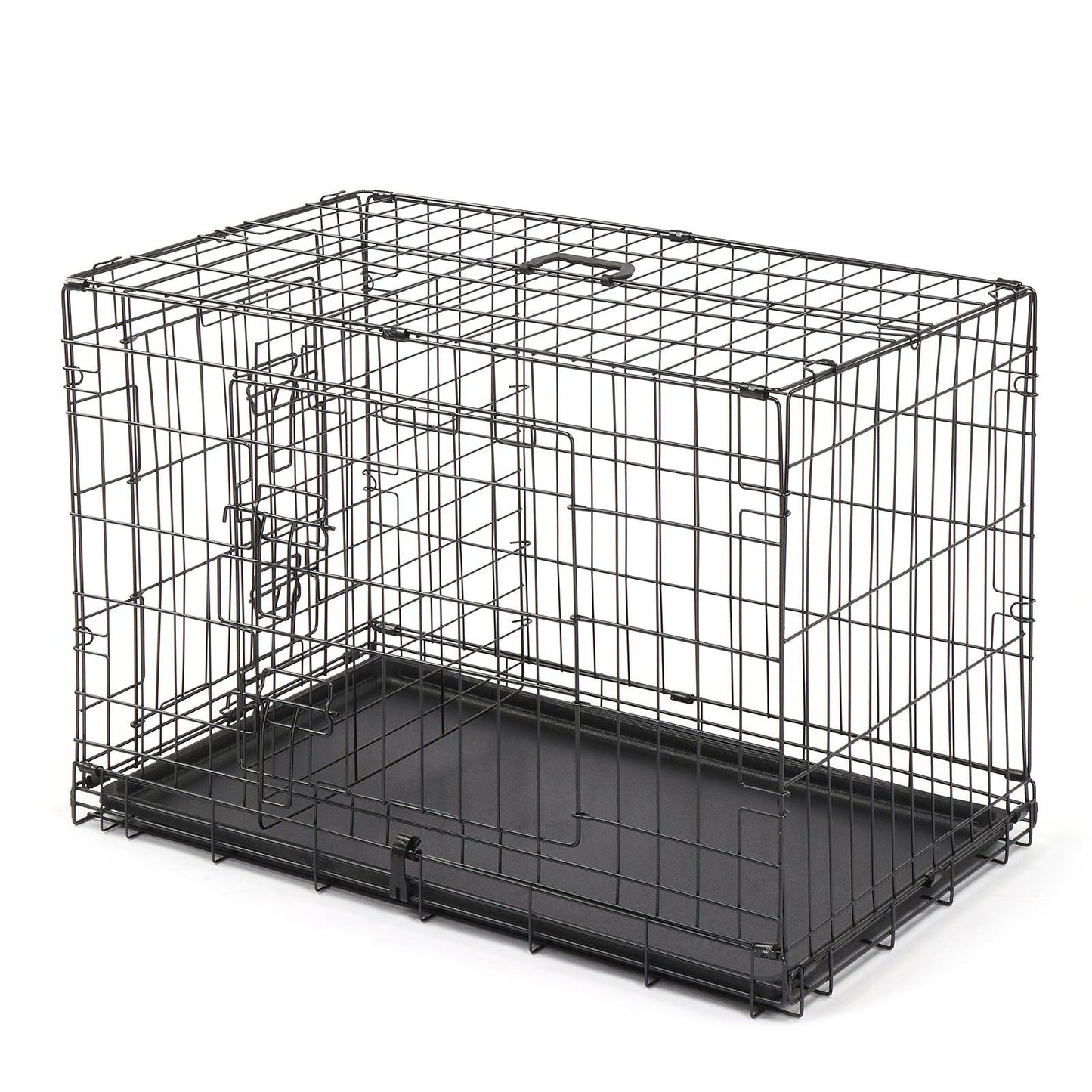 30" Pet Kennel Cat Dog Folding Steel Crate Animal Playpen Wire Metal