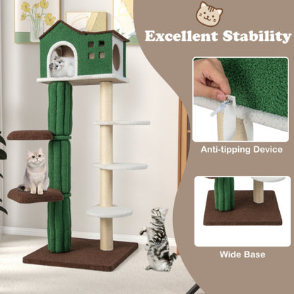 61" - 5 level Cat tree, climbing frame, Apartment with cushions, anti-tipping Settings