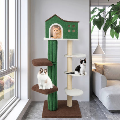 61" - 5 level Cat tree, climbing frame, Apartment with cushions, anti-tipping Settings