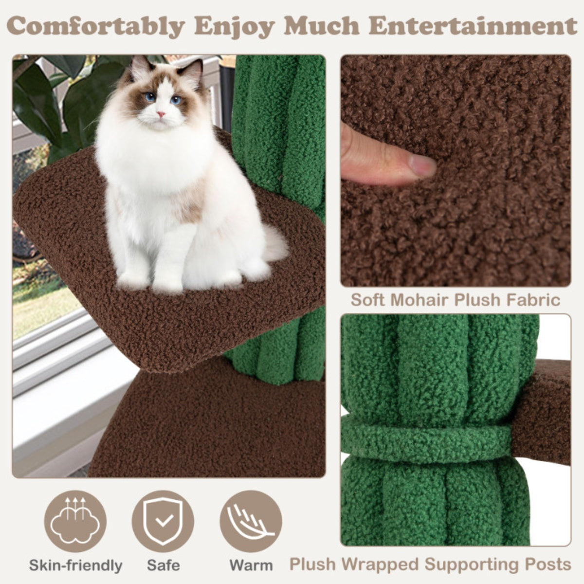 61" - 5 level Cat tree, climbing frame, Apartment with cushions, anti-tipping Settings