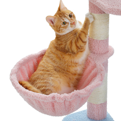 47.3" Flower Cat Tree – Multi-Level Cat Tower with Scratching Posts & Cozy Condo