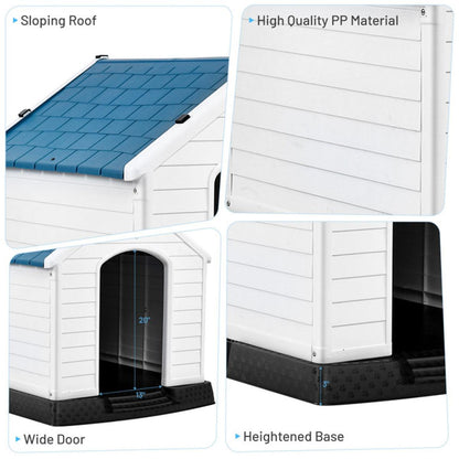 33.5" Plastic Dog House. 33.5"x30.5"x33" (LxWxH)