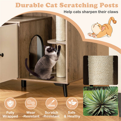 Cat Litter box with Cat scratching post, Cat Apartment, Cat House