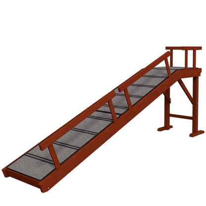 Adjustable Wooden Pet Ramp with Safety Guardrails. 73.2"L