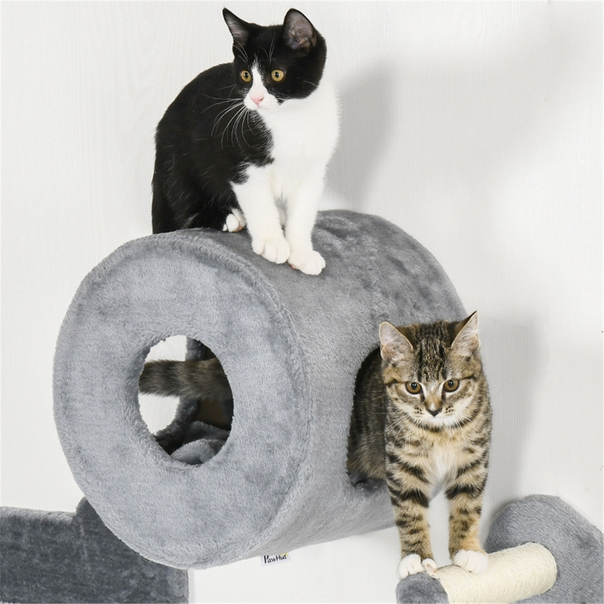 Wall-Mounted Cat Shelf Set with Condo, Scratching Posts, and Climbing Platforms