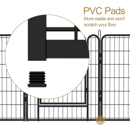 16 Panels Heavy Duty Metal Playpen with 2 doors, 39.37"H Dog Fence Pet Exercise Pen for Outdoor