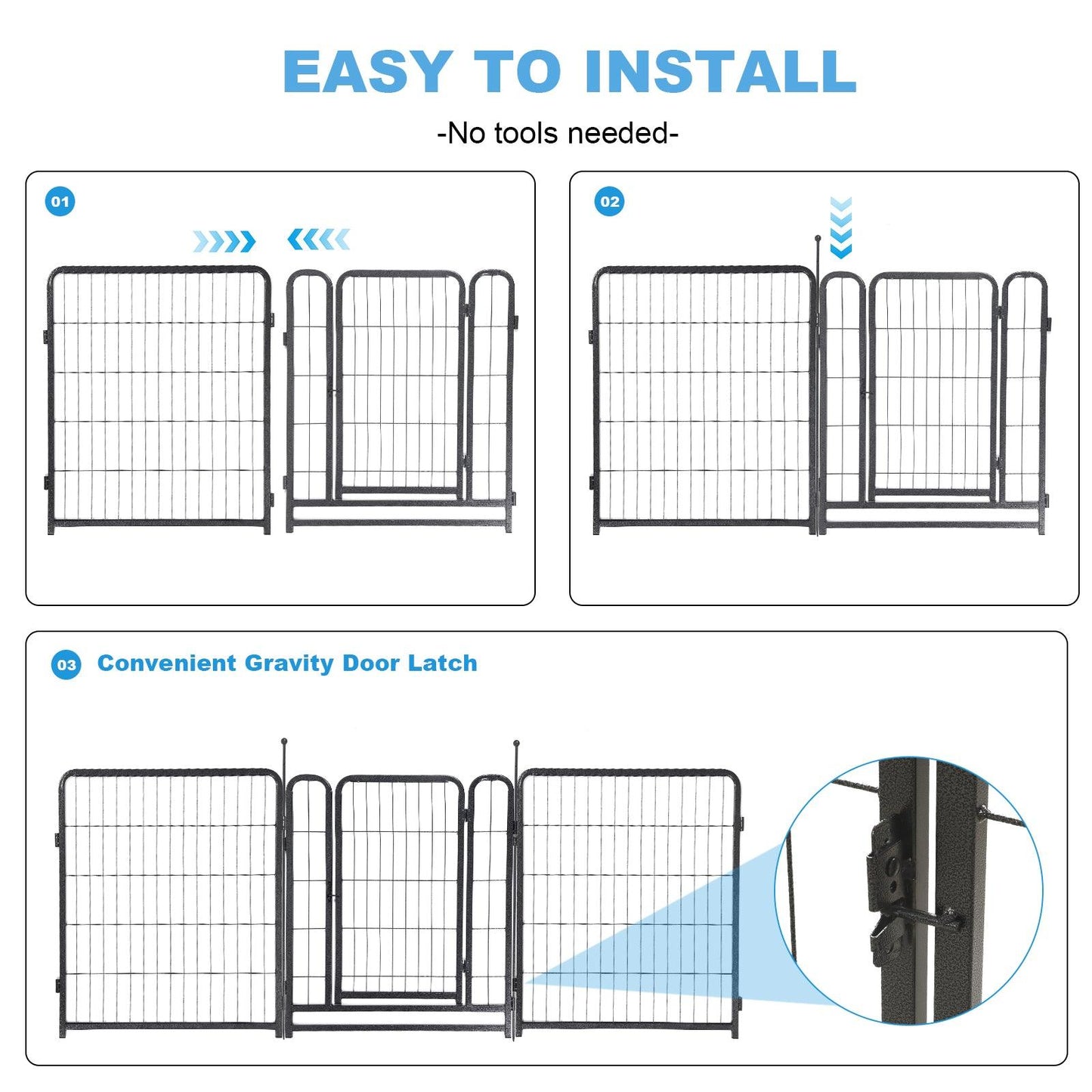 Dog Playpen, 16 Panels with 2 doors, 31.6" Height Dog Fence Pet Exercise Pen for Outdoor,.