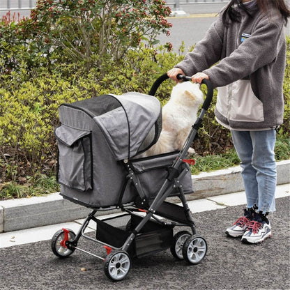 Foldable Dog Stroller – Lightweight, Comfortable & Secure for Small Pets Default Title
