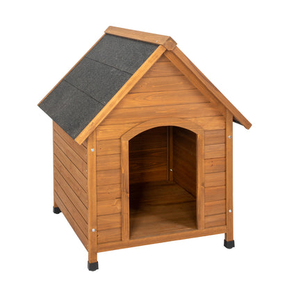 Waterproof Outdoor Dog House – Wooden Puppy Shelter with Elevated Floor & Asphalt Roof