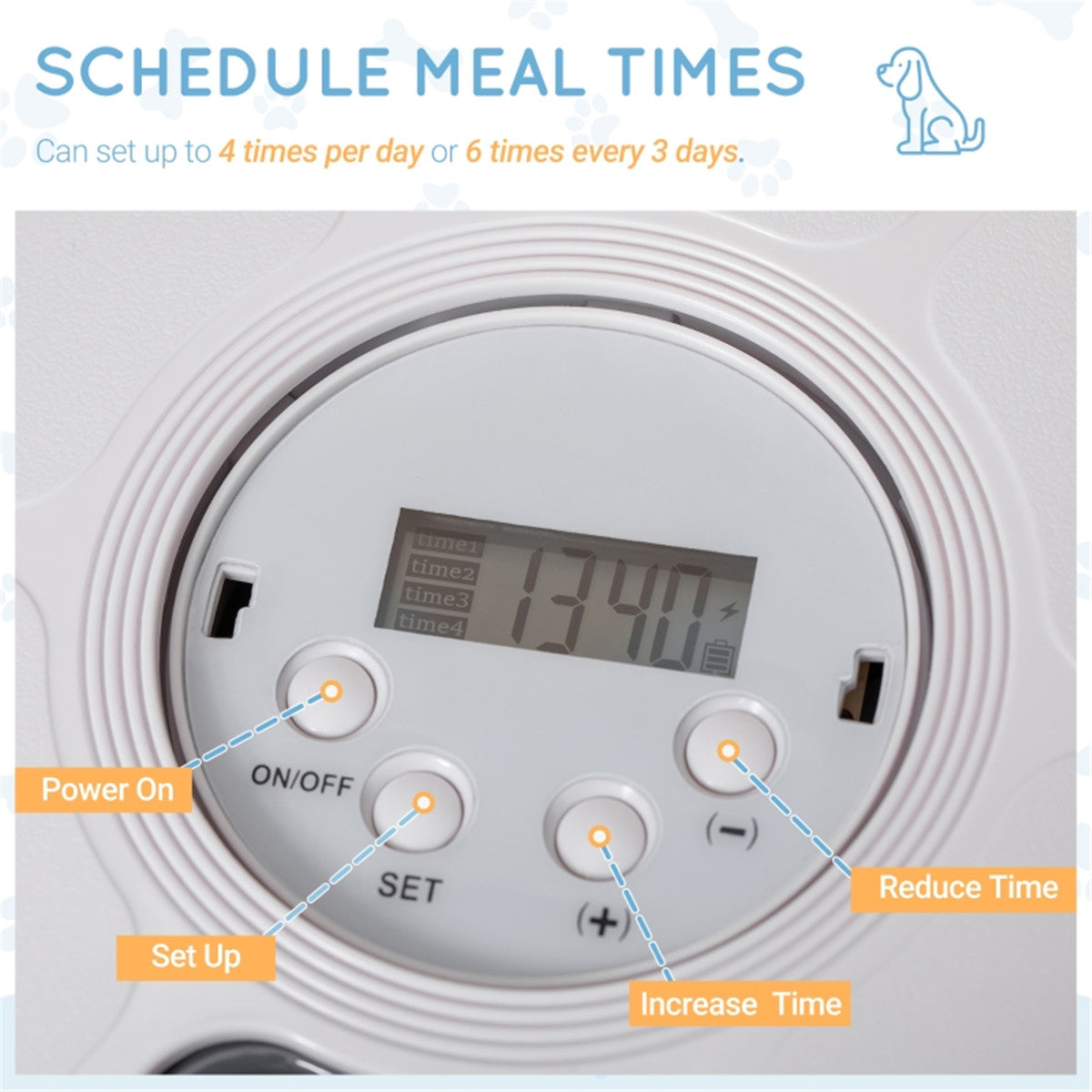 Automatic Pet Feeder with Programmable Meal Scheduling and Easy Cleanup