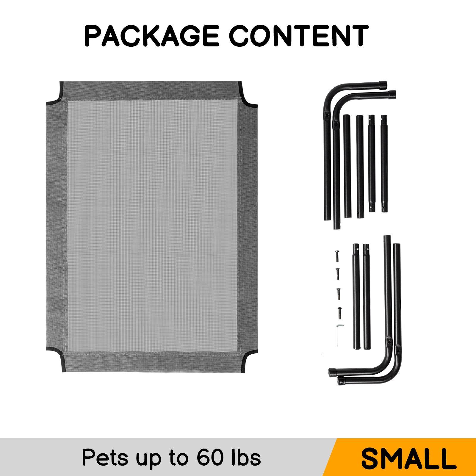 43” x 26” Elevated Outdoor Dog Bed – Breathable & Durable Pet Cot for Cooling Comfort