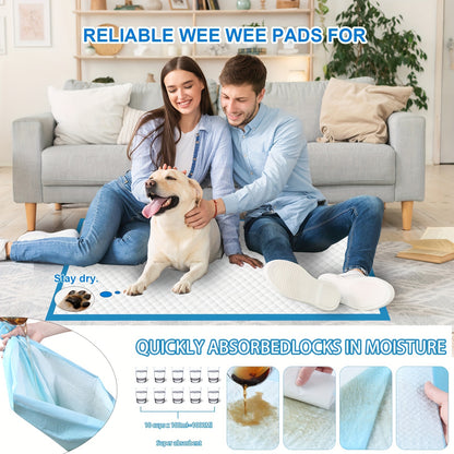 Puppy Pee Pads 24"x24"-100 Count | Dog Pee Training Pads, Super Absorbent & Leak-Proof, For Puppies | Dogs | Doggie| Cats | Rabbits