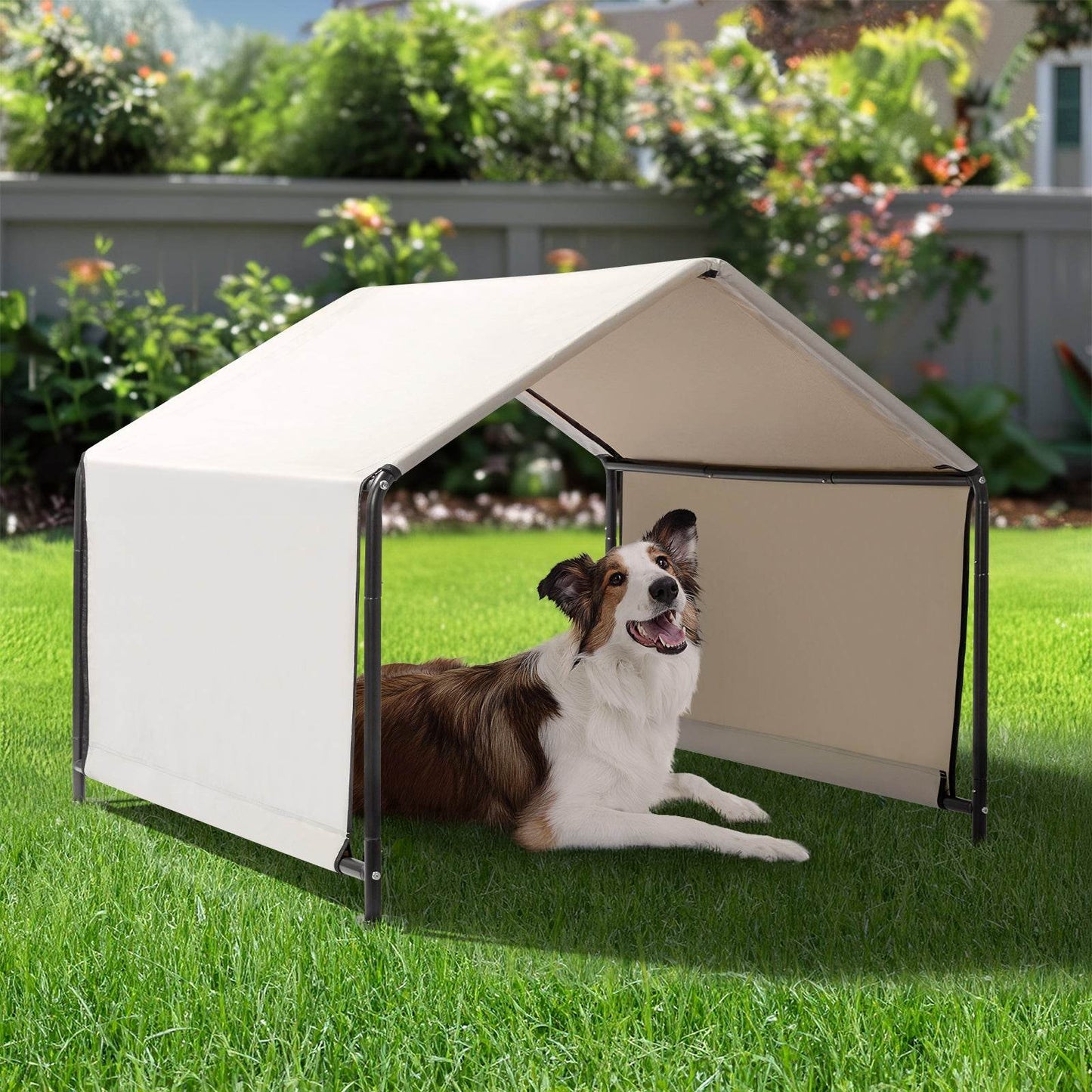 Large Outdoor Dog Tent – Waterproof & UV-Resistant Pet Shade Shelter (Creamy White)