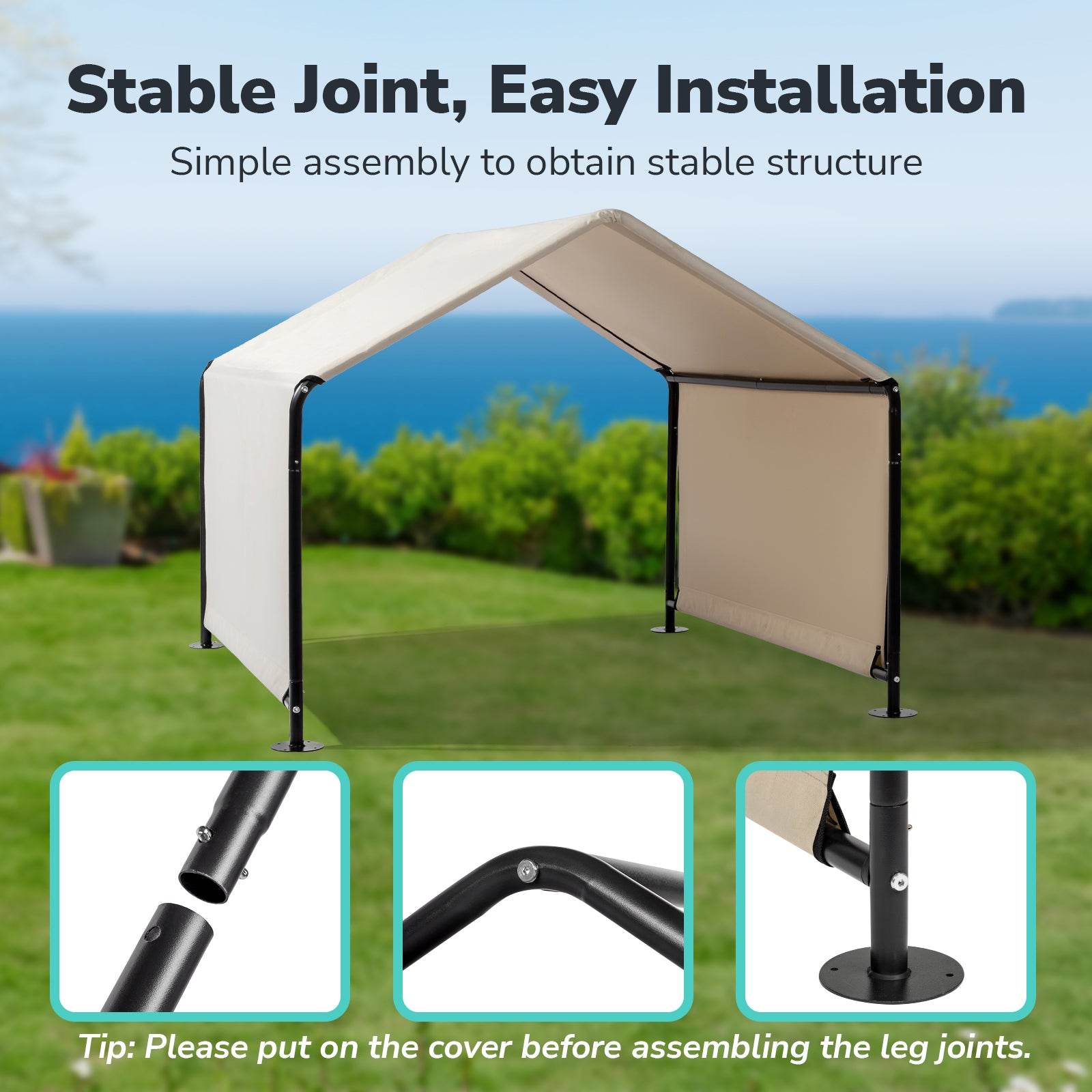 Large Outdoor Dog Tent – Waterproof & UV-Resistant Pet Shade Shelter (Creamy White)