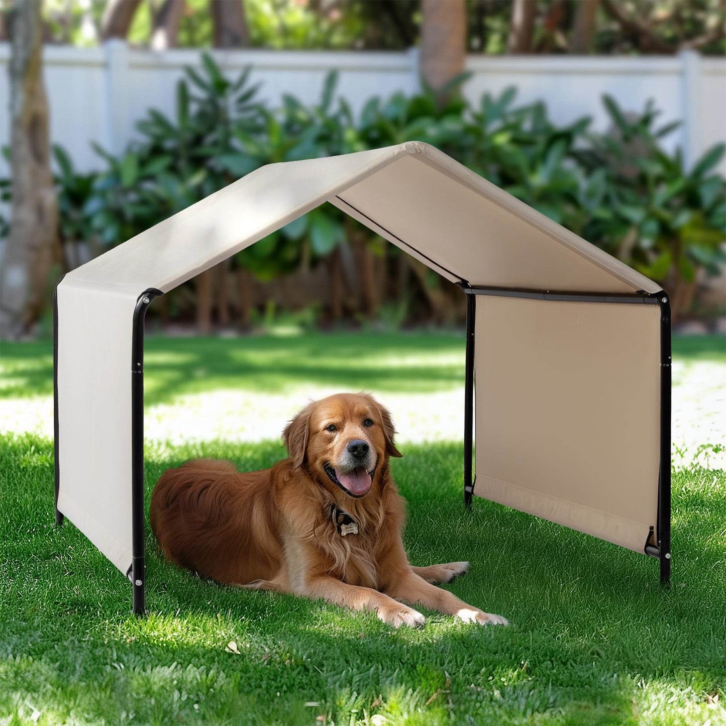 Large Outdoor Dog Tent – Waterproof & UV-Resistant Pet Shade Shelter (Creamy White)