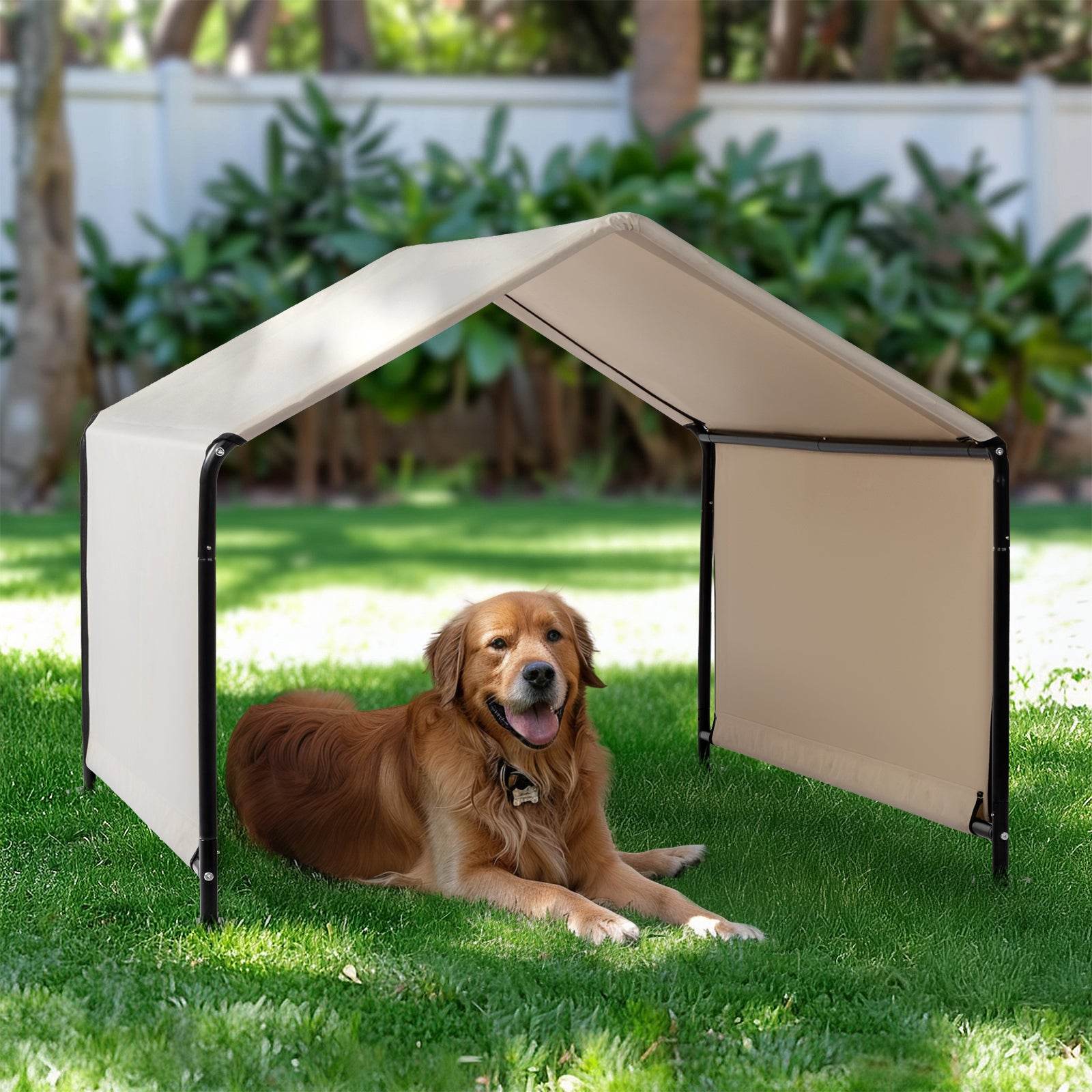 Large Outdoor Dog Tent – Waterproof & UV-Resistant Pet Shade Shelter (Creamy White)
