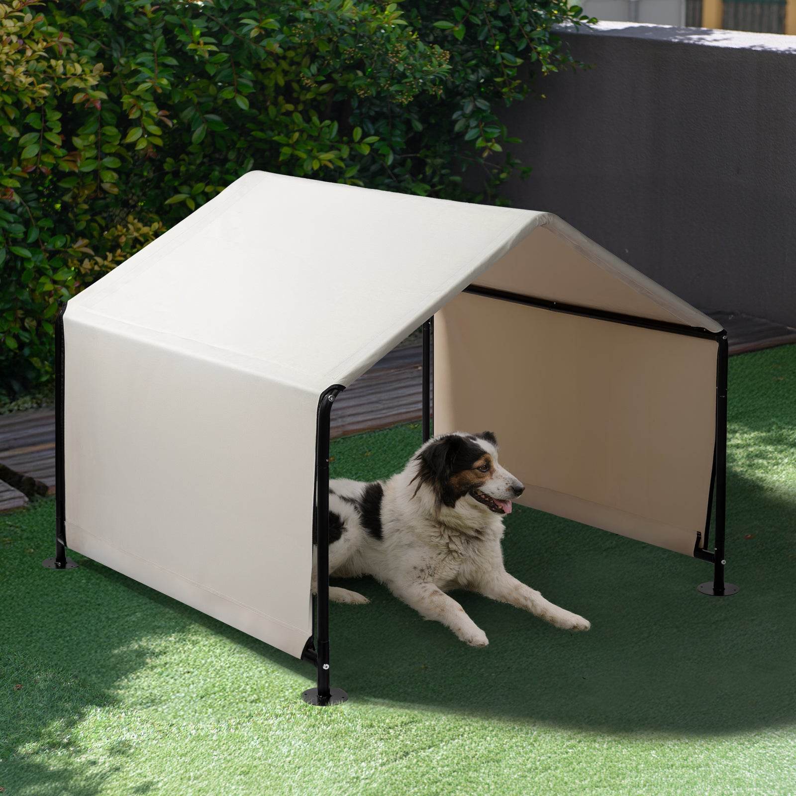 Large Outdoor Dog Tent – Waterproof & UV-Resistant Pet Shade Shelter (Creamy White)