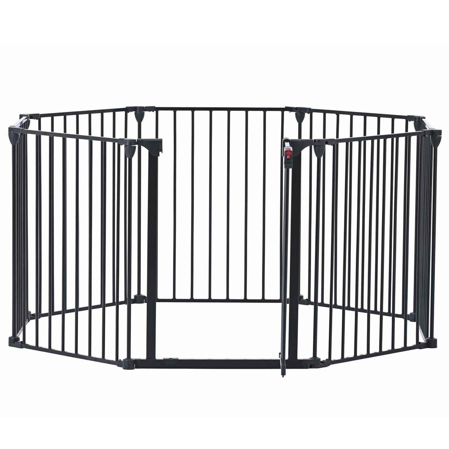 200" Adjustable Metal Safety Gate with 8 Panels – Multi-Functional Play Yard, Fireplace Fence, Stair Gate, and Christmas Tree Barrier