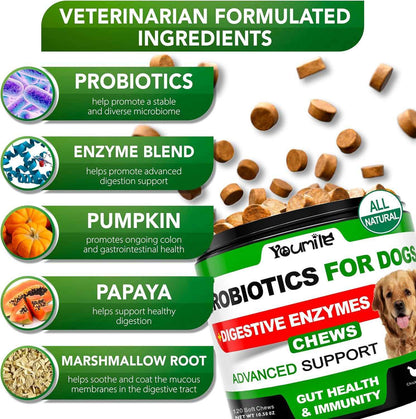 Youmile Dog Health Soft Chews – Probiotics, Glucosamine Hip & Joint, or Omega 3 Skin & Coat Supplements | Vet-Reviewed Premium Formula