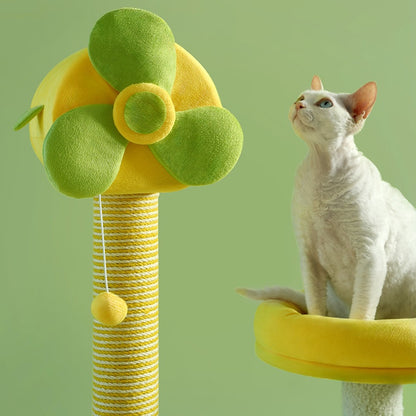 Multi-Level Cat Tree & Climbing Tower – Scratching Posts, Hammock, Gel Cooling Pad & Toys