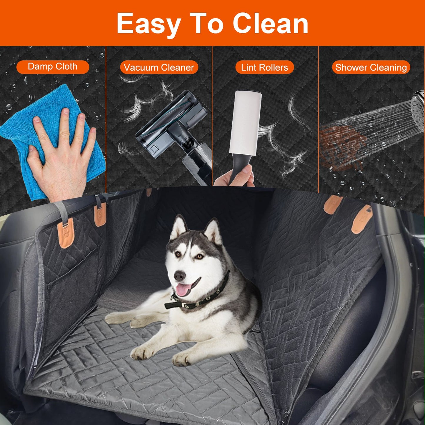 Dog Car Seat Cover Hammock – Waterproof Back Seat Extender with Mesh Window & Storage for SUV, Car & Truck