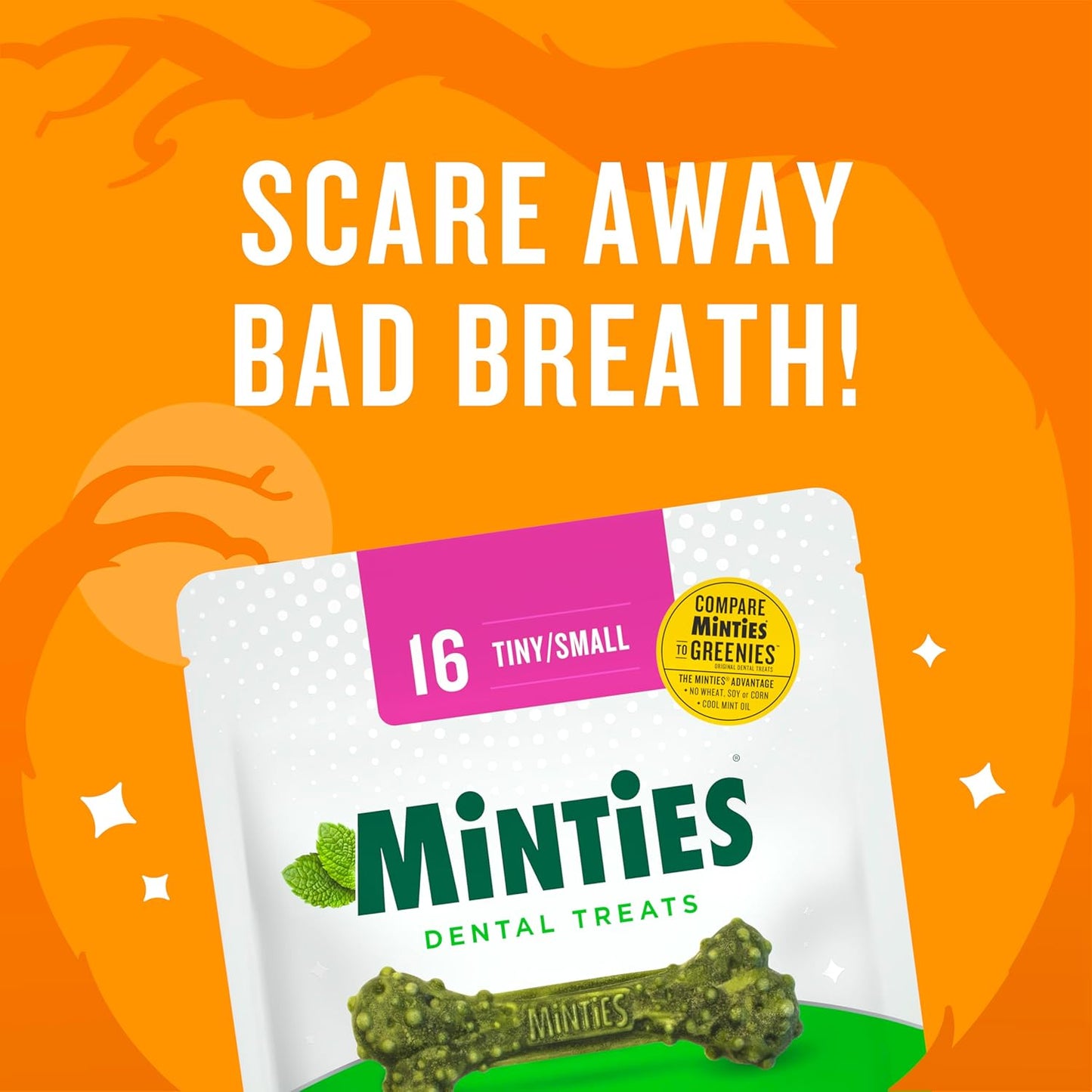 Minties Dental Chews for Dogs, Vet-Recommended Mint-Flavored Dental Treats for Tiny/Small Dogs 5-24 Lbs