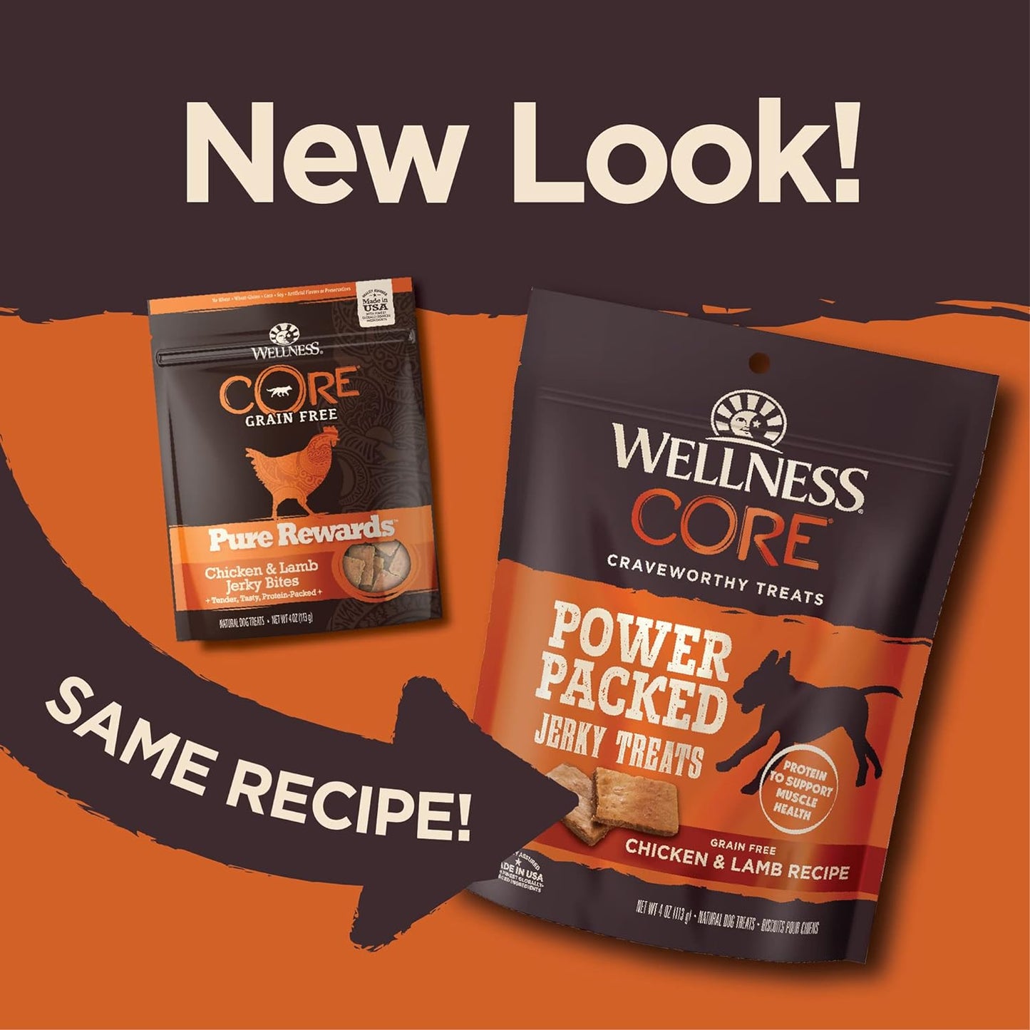 Wellness Power Packed Dog Treats, Grain-Free Tender Jerky Treats, Made in USA