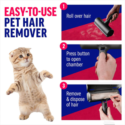 Reusable Pet Hair Remover – Sticky Roller for Furniture, Carpets & Clothes (Black, Portable & Eco-Friendly)