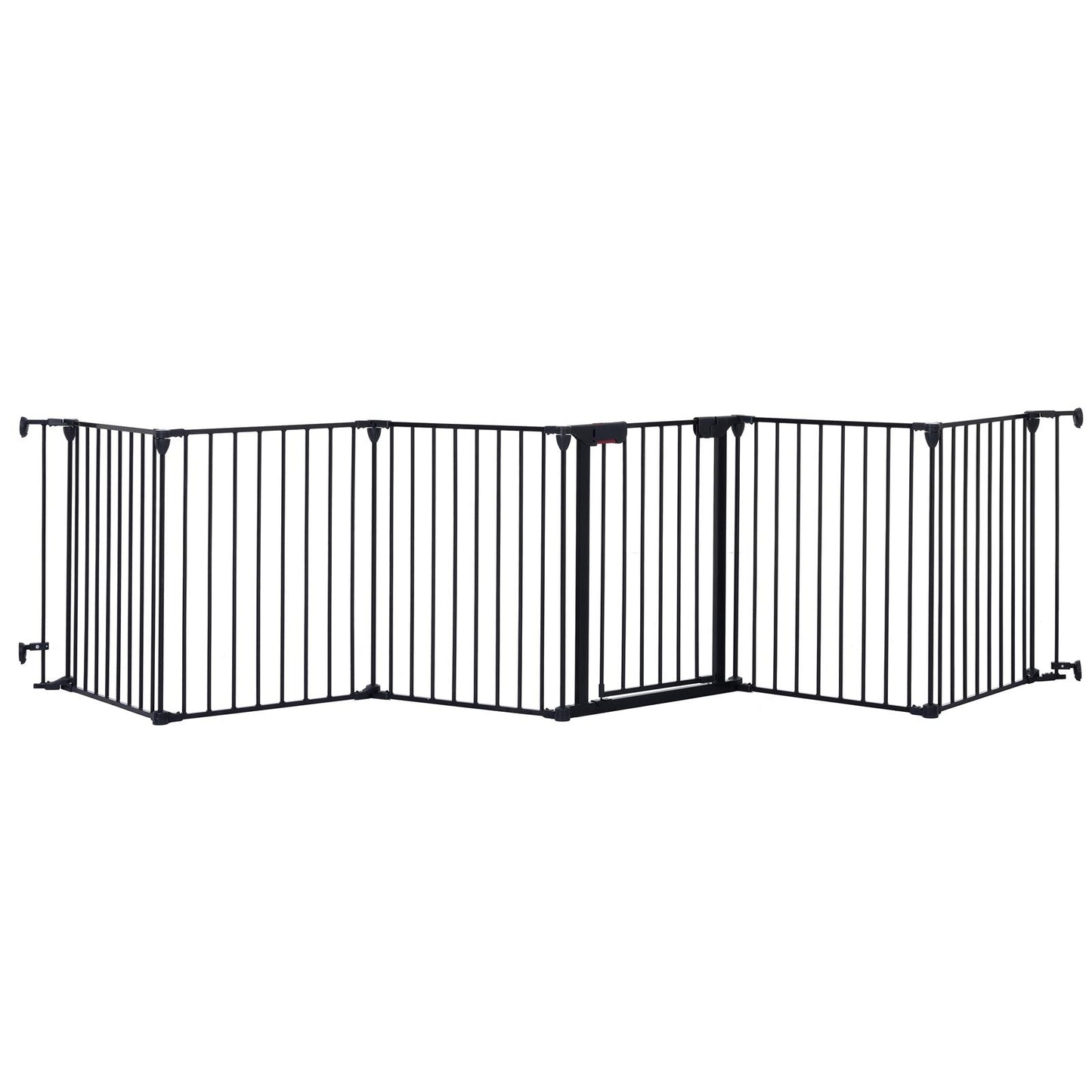 150" Adjustable Metal Safety Gate with 6 Panels – Multi-Functional Play Yard, Fireplace Fence, Stair Gate, and Christmas Tree Barrier