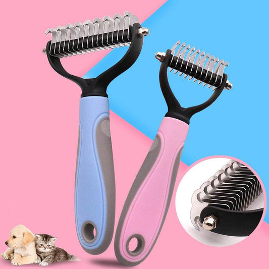 Double-Sided Pet Grooming Brush – Hair Removal & Dematting Comb for Cats & Dogs