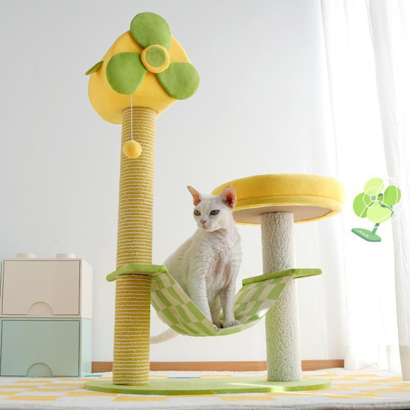 Multi-Level Cat Tree & Climbing Tower – Scratching Posts, Hammock, Gel Cooling Pad & Toys