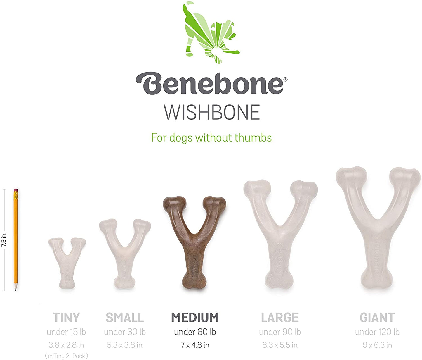 Indestructible Wishbone Dog Chew Toy for Aggressive Chewers, Long Lasting Tough Boredom Breaker for Dogs, Real Peanut Flavour, for Medium Dogs, Made in the USA.