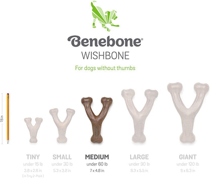 Indestructible Wishbone Dog Chew Toy for Aggressive Chewers, Long Lasting Tough Boredom Breaker for Dogs, Real Peanut Flavour, for Medium Dogs, Made in the USA.