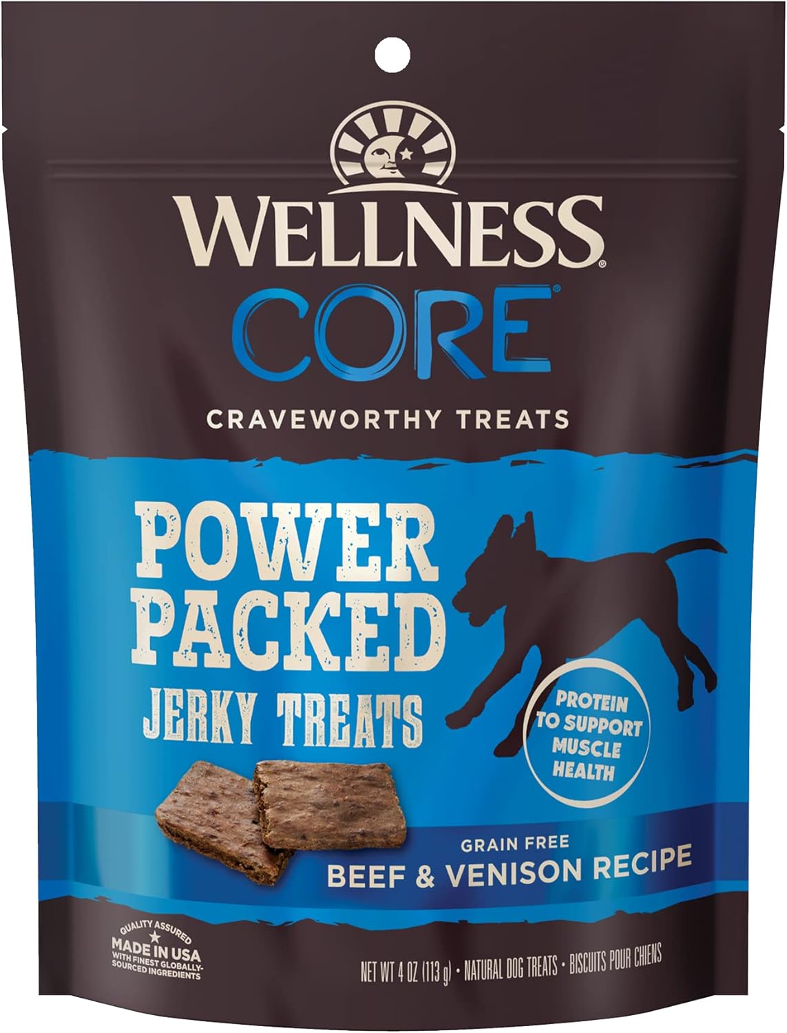 Wellness Power Packed Dog Treats, Grain-Free Tender Jerky Treats, Made in USA