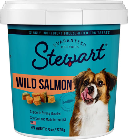 Stewart Freeze Dried Dog Treats, Chicken Liver, Grain Free & Gluten Free, Resealable Tub, Single Ingredient, Training Treat in Beef Liver, Salmon, Chicken Liver & Chicken Breast