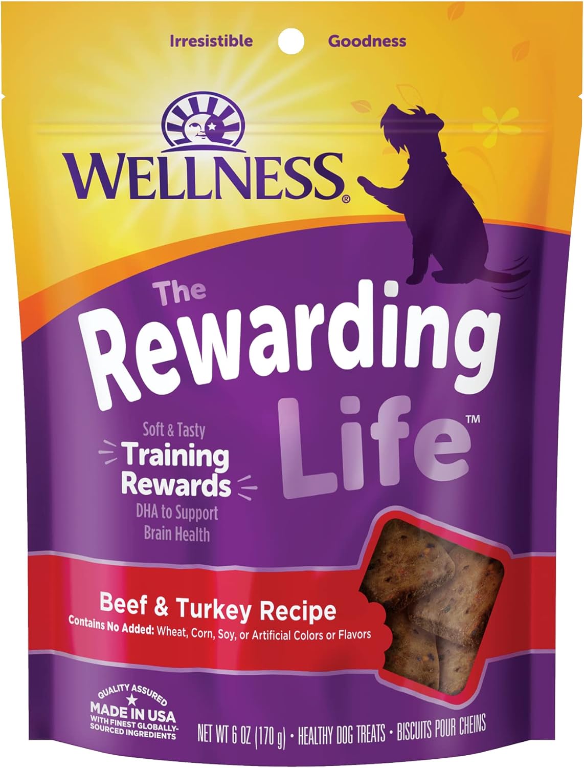 Rewarding Life Grain-Free Soft Dog Treats, Made in USA with Healthy Ingredients, Ideal for Training (Turkey & Duck Recipe, 6-Ounce Bag)