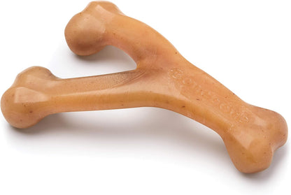 Indestructible Wishbone Dog Chew Toy for Aggressive Chewers, Long Lasting Tough Boredom Breaker for Dogs, Real Peanut Flavour, for Medium Dogs, Made in the USA.