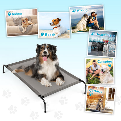 Elevated Dog Bed – Breathable Cooling Raised Pet Bed for Indoor & Outdoor Use (43” x 26”)