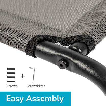 Large Elevated Dog Bed – Extra Strong Raised Cooling Pet Bed for Indoor & Outdoor Use (50” x 31”)