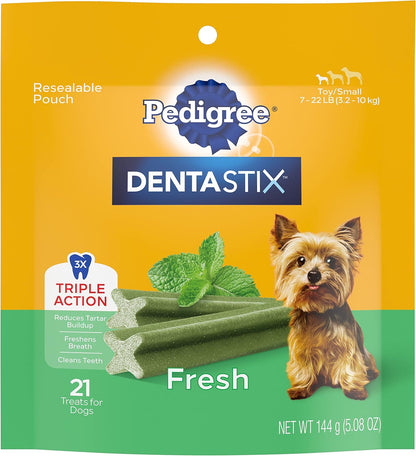 DENTASTIX Toy/Small Dog Dental Treats Original Flavor Dental Bones, 5.8 Oz. -24 Count (Pack of 7)