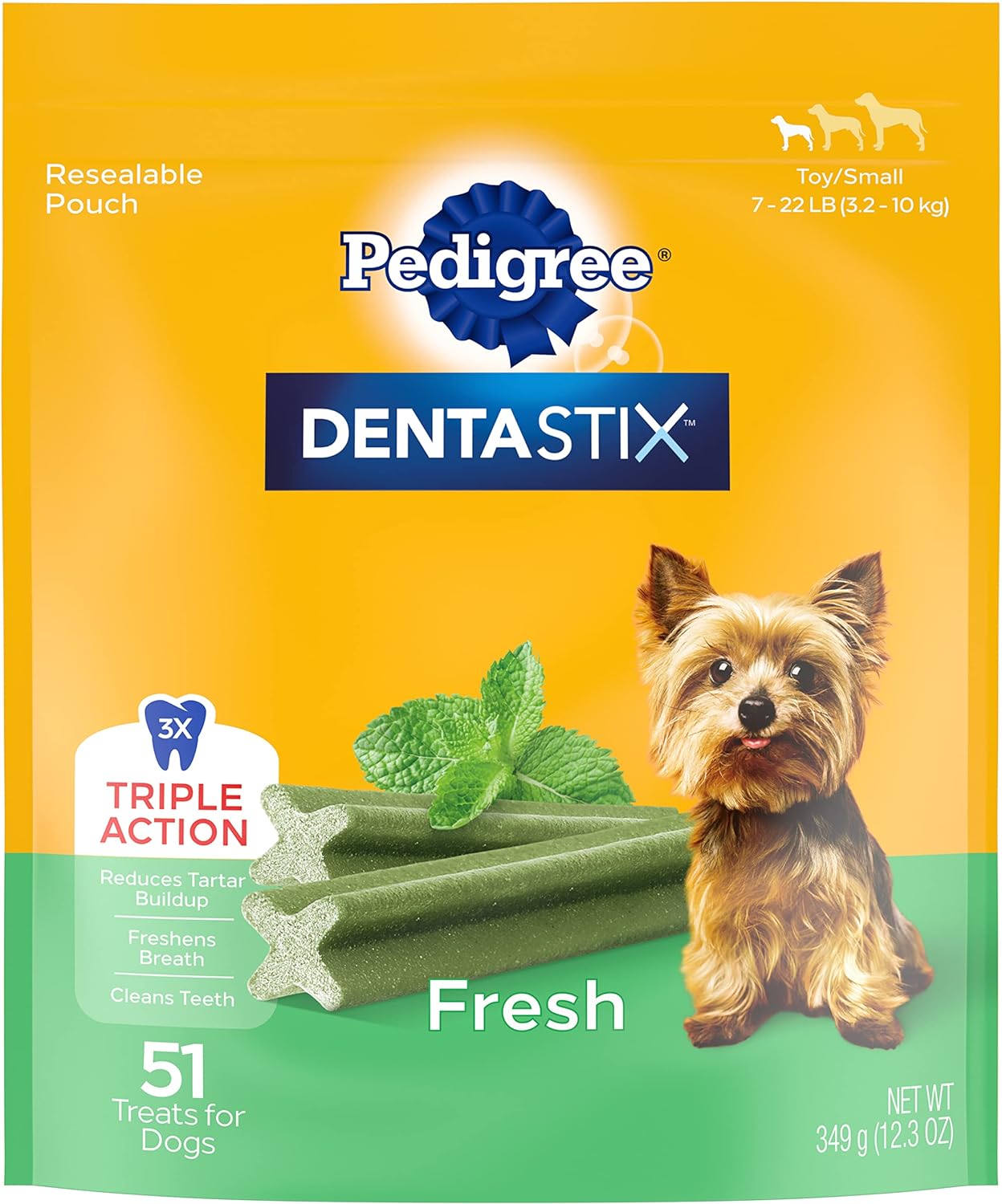 DENTASTIX Toy/Small Dog Dental Treats Original Flavor Dental Bones, 5.8 Oz. -24 Count (Pack of 7)