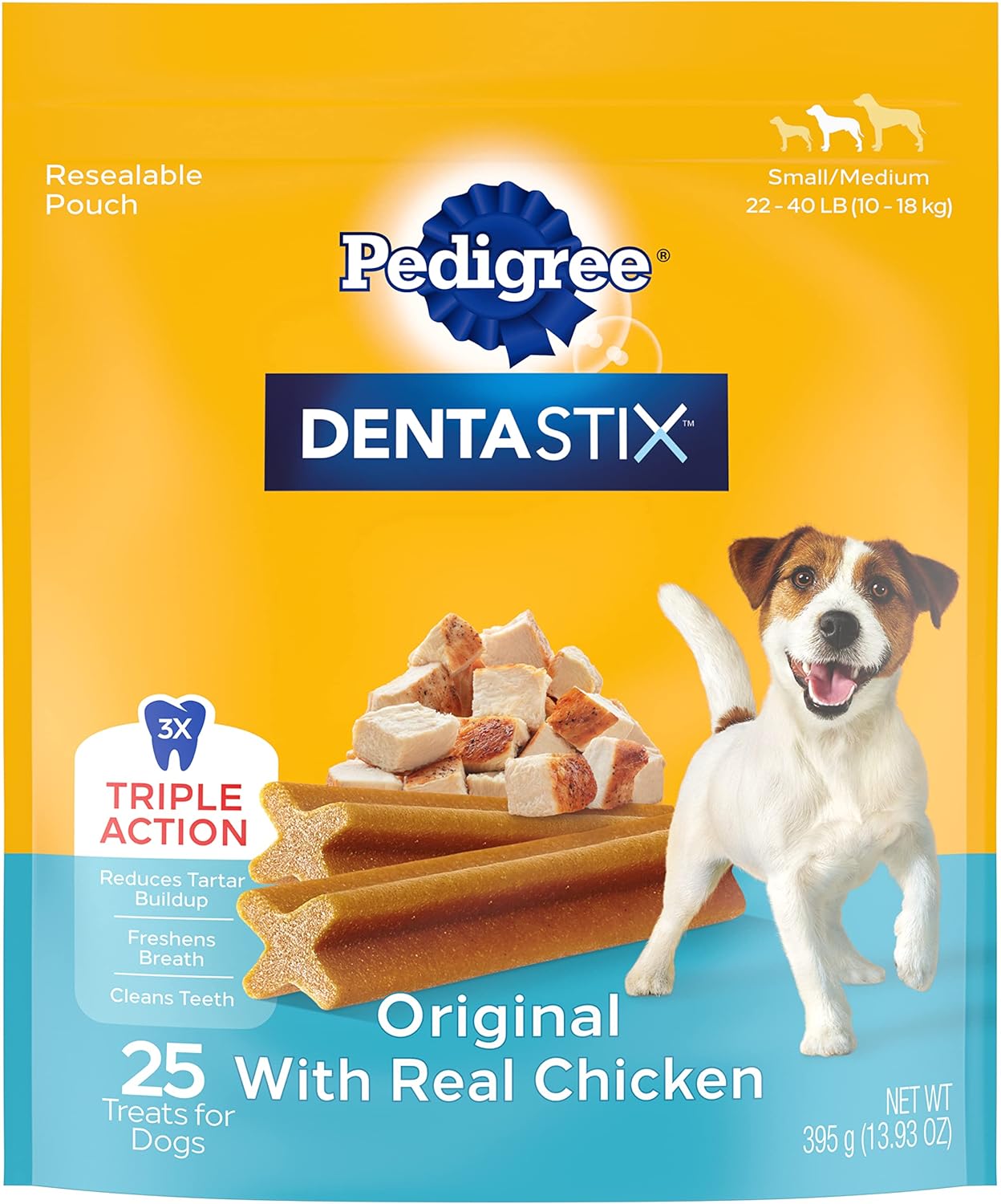 DENTASTIX Small/Medium Dog Dental Treats Original Flavor Dental Bones, 5.57 Oz - 10 Count (Pack of 7)