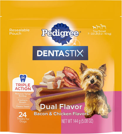 DENTASTIX Toy/Small Dog Dental Treats Original Flavor Dental Bones, 5.8 Oz. -24 Count (Pack of 7)